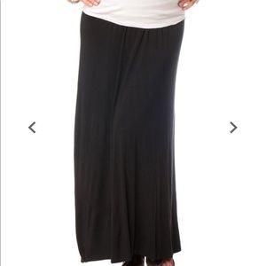 Maternity fold-over belly maxi skirt